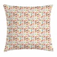 thumbnail image 1 of Colorful Throw Pillow Cushion Cover, Abstract Ornamental Birds with Circles Dots and Petals in Vibrant Colors Print, Decorative Square Accent Pillow Case, 18 X 18 Inches, Multicolor, by Ambesonne, 1 of 2
