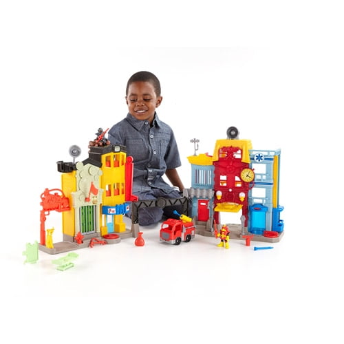 fisher price imaginext City Rescue fire police airport action packs New 