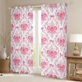 thumbnail image 2 of Feelyou Romantic Rose Curtains Pack of 2 (52x84 Each), Boho Damask Women Window Curtains, 2 of 6