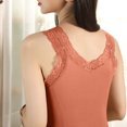 thumbnail image 5 of Thermal Tank Top Women Plus Size Loose Fleece Lined Undershirt V Neck Lace Camisole Tops Warm Base Layer Underwear Cami Vest Orange Free Size, 5 of 7