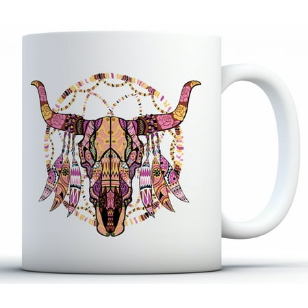Awkward Styles Mosaic Cow Skull Coffee Mug Sugar Skull Mug Day Of
