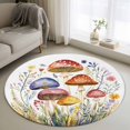 thumbnail image 3 of Spring Botanical Round Area&nbsp;Rug 3ft Farm Rustic Wildflower Leaves Watercolor Mushroom Non-Slip&nbsp;Washable Circle Rugs Soft Felt Indoor Floor Mat for Bedroom Kitchen Living Room Bathroom, 3 of 9