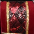 thumbnail image 2 of The Ribbon People Burgundy Red and Gold Sparkling Argyle Wired Craft Ribbon 6" x 10 Yards, 2 of 2