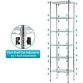 thumbnail image 4 of WYDK 6 Wire Shelving Unit Adjustable Storage Shelf Metal Storage Rack with Leveling Feet for Closet Laundry Pantry Kitchen Garage 600 LBS Capacity 16.7" L×11.8" W×63.6" H, Chrome, 4 of 8