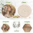thumbnail image 4 of Qxltty Garden Angel Drink Coasters with Holder 6pcs Handmade Woven Simple Vintage Saucer Set, 4 of 7
