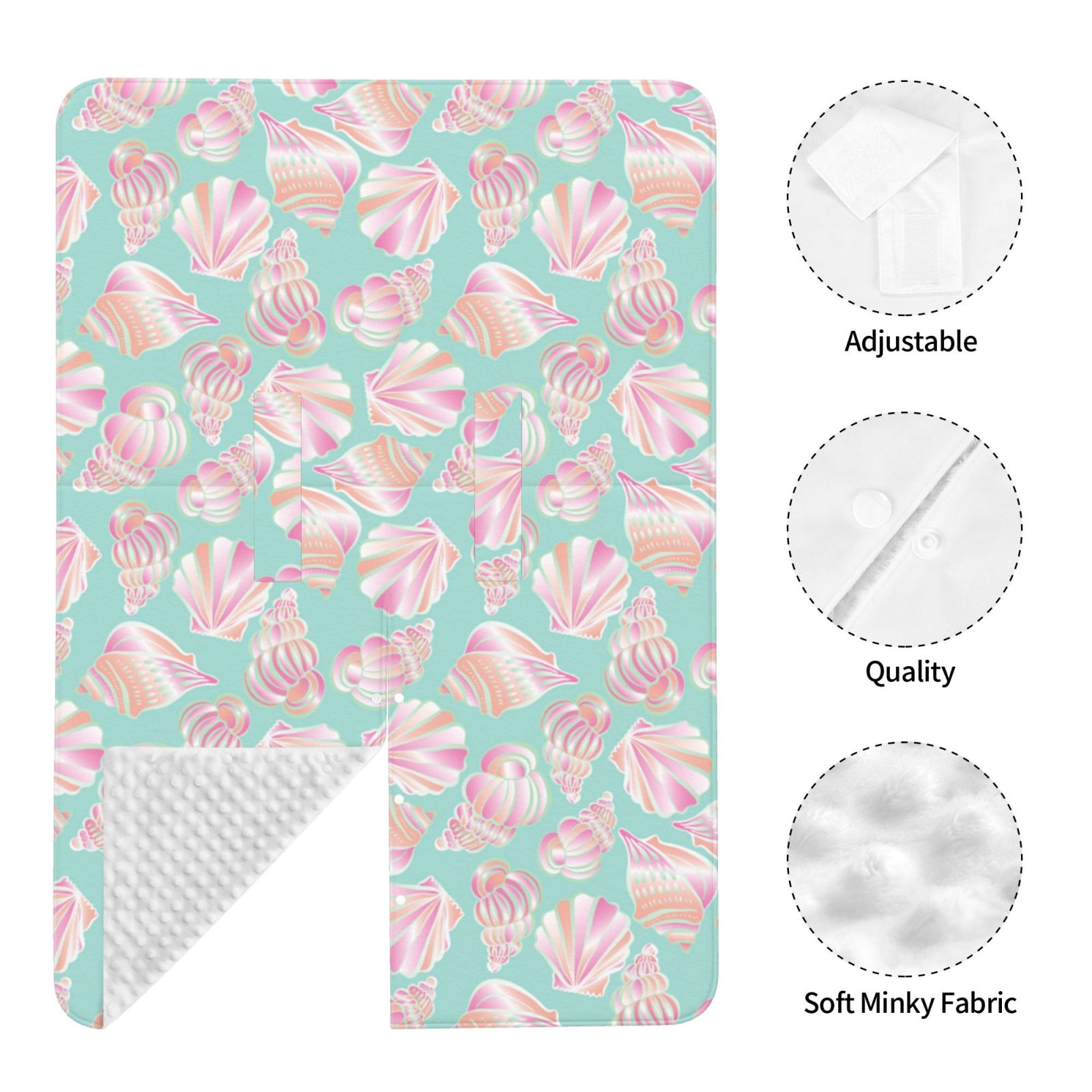 Car Seat Cover Baby - Conch Shells Print No.9023 Breathable Infant Car Seat Cover for Baby Carseat, Lightweight Comfort Baby Essentials Must Haves Newborn Stuff for Girl Boy