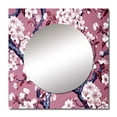 thumbnail image 2 of Designart "Whispering Sakura Blossoms I" Floral Square Mirror Wall Decor Traditional - Large White Square Bathroom Mirror - Square Printed Wall Mirror Art, 2 of 5