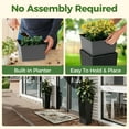 thumbnail image 4 of Modern Tall Planters Set of 2 – Indoor/Outdoor Black Rattan Flower Pots, 32 Inch Large Planter Boxes with Drainage & Removable Liners, Weather-Resistant for Patio, Porch, Backyard – 2 High, Black, 4 of 7