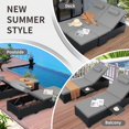 thumbnail image 6 of EastVita Elegant Wicker Sun Lounger Outdoor Chaise Lounge Set of 2 Pieces with Adjustable Backrests For Sunbathing Gray, 6 of 8