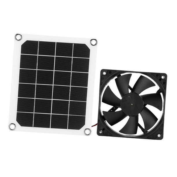 Solar 6V 10W Panel de Energía Solar Al Aire Libre Ventilador de Escape USB Carga para la Casa de Pollo en El Invernadero