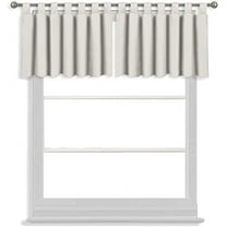 Tab Top Blackout Valance Curtains Panel Drapes Light Grey 32 Wide by 12 Long - 1 Panel
