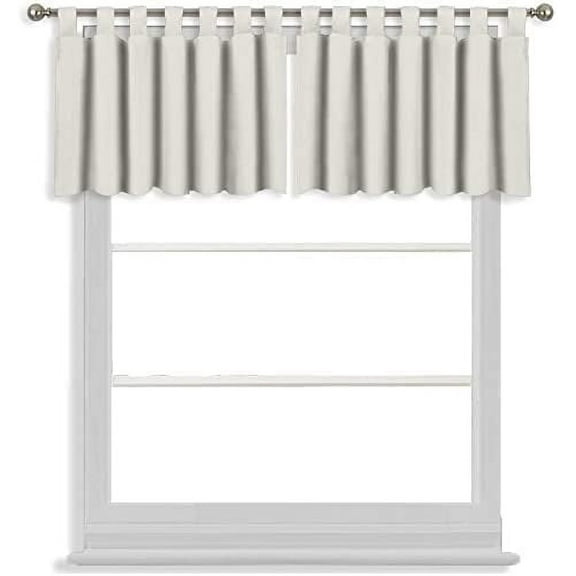 Tab Top Blackout Valance Curtains Panel Drapes Light Grey 32 Wide by 12 Long - 1 Panel