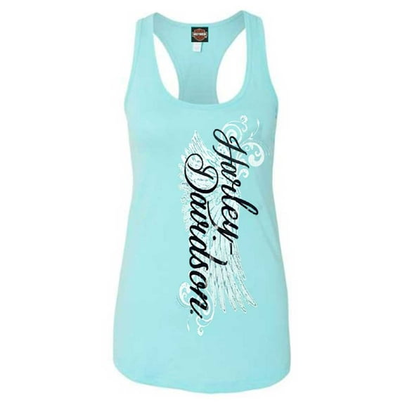 Harley-Davidson Women's Road Diva Sleeveless Racerback Tank Top, Tahiti Blue, Harley Davidson