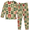 thumbnail image 2 of FORMRS Long Sleeve Top and Pants Pajama Set for Niños 2-Piece Sleepwear, Sizes 18M-8Y, Christmas Plaid Pattern, 2 of 6