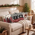 thumbnail image 4 of Sm:)e Merry Bright Hello Winter Christmas Trees Pillow Covers 18 x 18 Inch Set of 4, Xmas Holiday Outdoor Cushion Case for Sofa Couch, 4 of 8