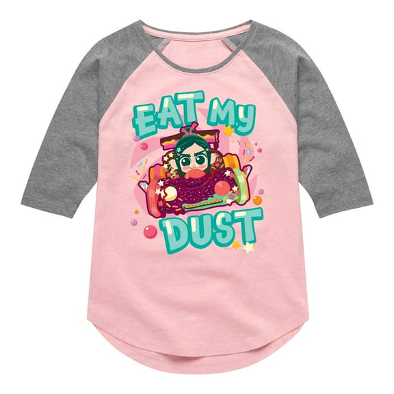 Disney Wreck It Ralph - Vanellope Eat My Dust - Toddler & Youth Girls Raglan Graphic T-Shirt