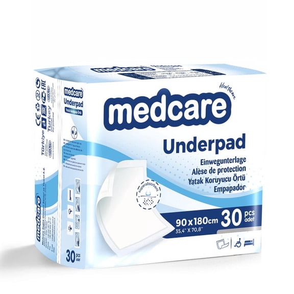 Medcare Large Underpads- Dog Training Pads – 35.4"x70.8", 30 Pack | Extra Coverage, Absorbent Waterproof Pads