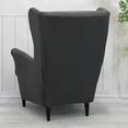 thumbnail image 4 of KBOOK Wingback Chair Slipcover 2-Piece Stretch Spandex Wing Chair Covers Armchair Slipcovers Furniture Protector (Dark Gray), 4 of 5