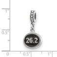 thumbnail image 4 of FB Jewels Sterling Silver Reflections Black Enameled Marathon Dangle Charm, 4 of 4
