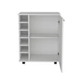 thumbnail image 4 of Depot E-Shop Tilden Bar Cart with 2 Inner Shelves, Caster Wheels and Built-in Bottle Storage, White, 4 of 7