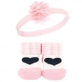 thumbnail image 4 of Hudson Baby Girl Headband and Socks Giftset, Pink Black Love, One Size, 4 of 7