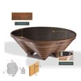 thumbnail image 4 of Papella Model Canyon Brown Wooden Coffee Table with Glass Rustic Table Natural Walnut Color Center table Mesa de centro Farmhouse big desk livingroom furniture whiskey color tables Free Form, 4 of 5