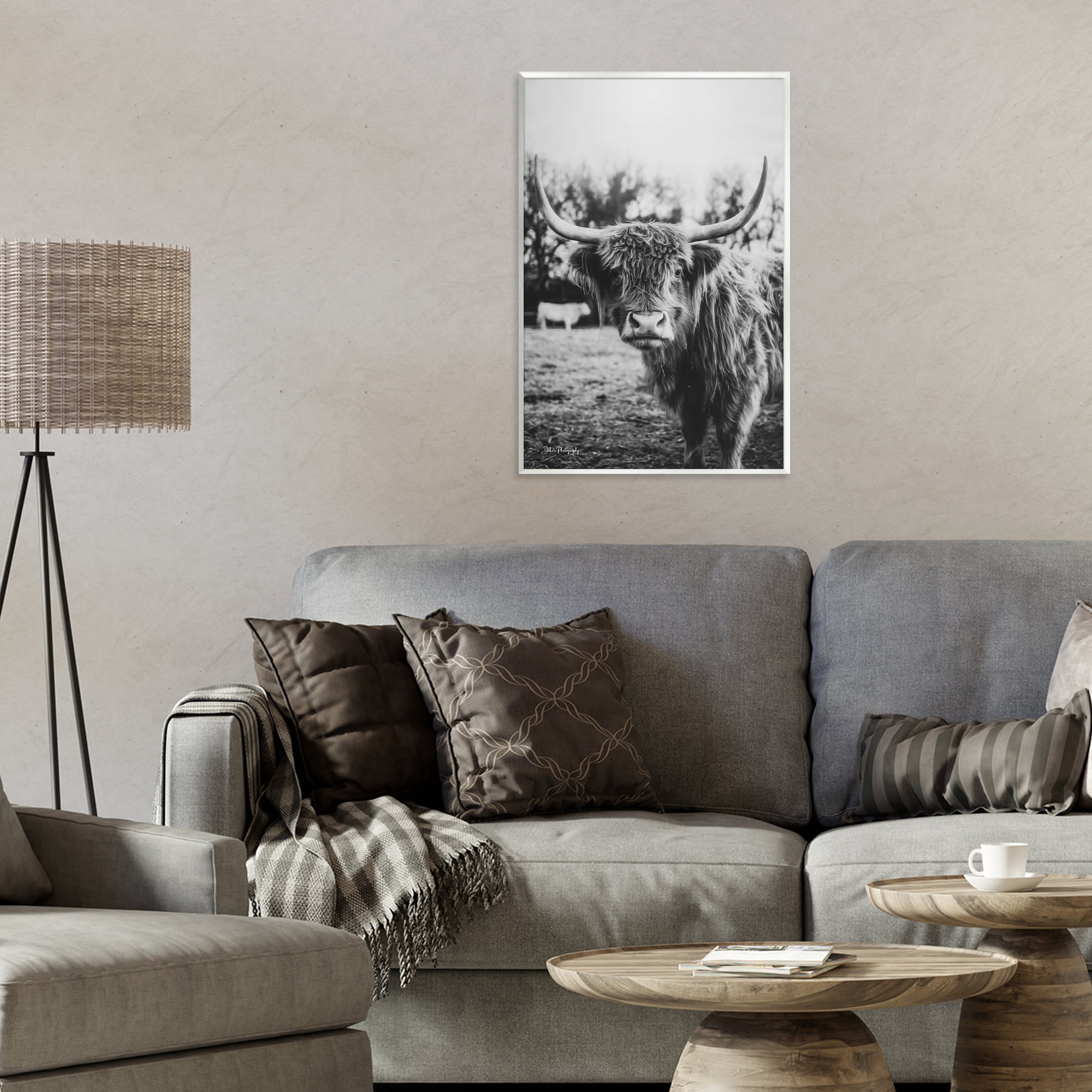 Stupell Industries Peering Highland Cattle Wall Plaque Art, design by Dakota Diener