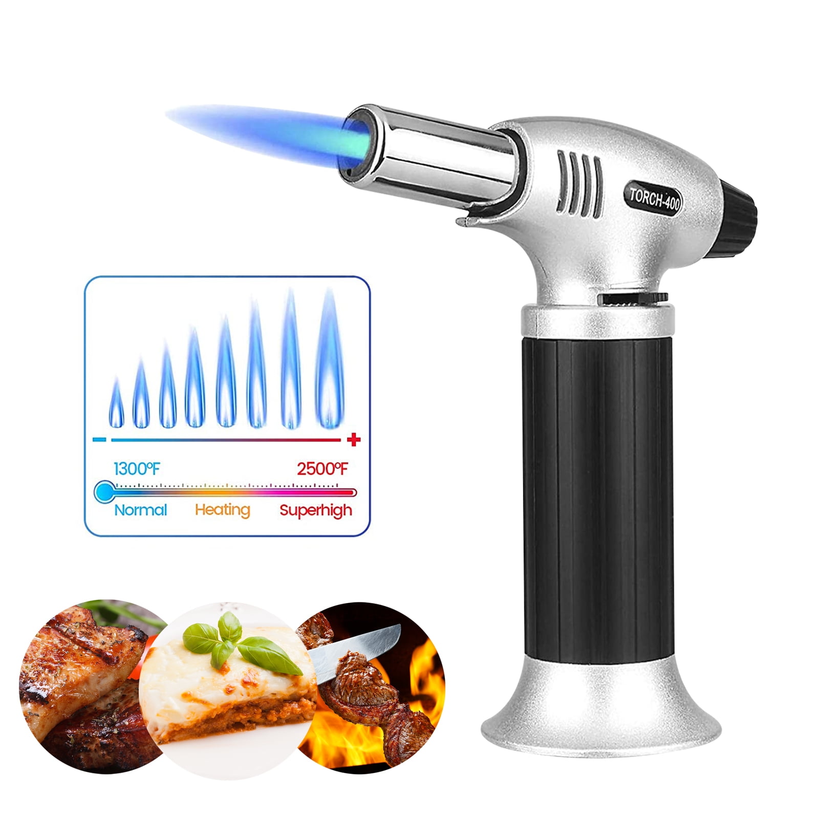 Kitchen Torch, Refillable Butane Torch Lighter, Culinary Blow Torch for Cooking Baking, Desserts