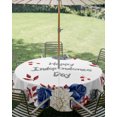 thumbnail image 2 of Outdoor Tablecloth with Umbrella Hole Zipper Happy Independence Day Round Tablecloth 54" Waterproof Table Cloth 4th of July Rustic Floral Leaves Berries Patio Table Cover Tablecloths for Picnic, 2 of 8