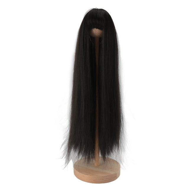 Doll Long Straight With Bangs Synthetic Hair For 18.5 21cm Head Circumference Simulated Scalp DIY Use Soft High Temperature Wire