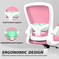 thumbnail image 5 of COOLHUT Ergonomic Office Chair, Home Office Desk Chair, Comfort Mesh Task Chair with Adjustable Lumbar Support and Flip up Arms, Pink, 5 of 16