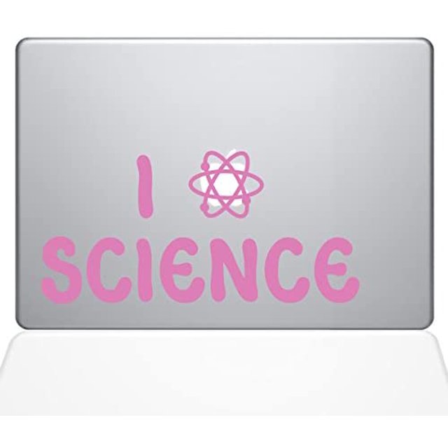 The Decal Guru I Atom Science Decal Vinyl Sticker, 15" MacBook Pro (2015 & Older Models), Pink (1365-MAC-15P-BG)