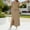 Khaki, variant on Lutiedan Womens 2 Piece Long Skirt Sets V Neck Short Sleeve Tops and Side Slit Stretchy Drawstring Skirt Set Summer Casual Vacation Outfits