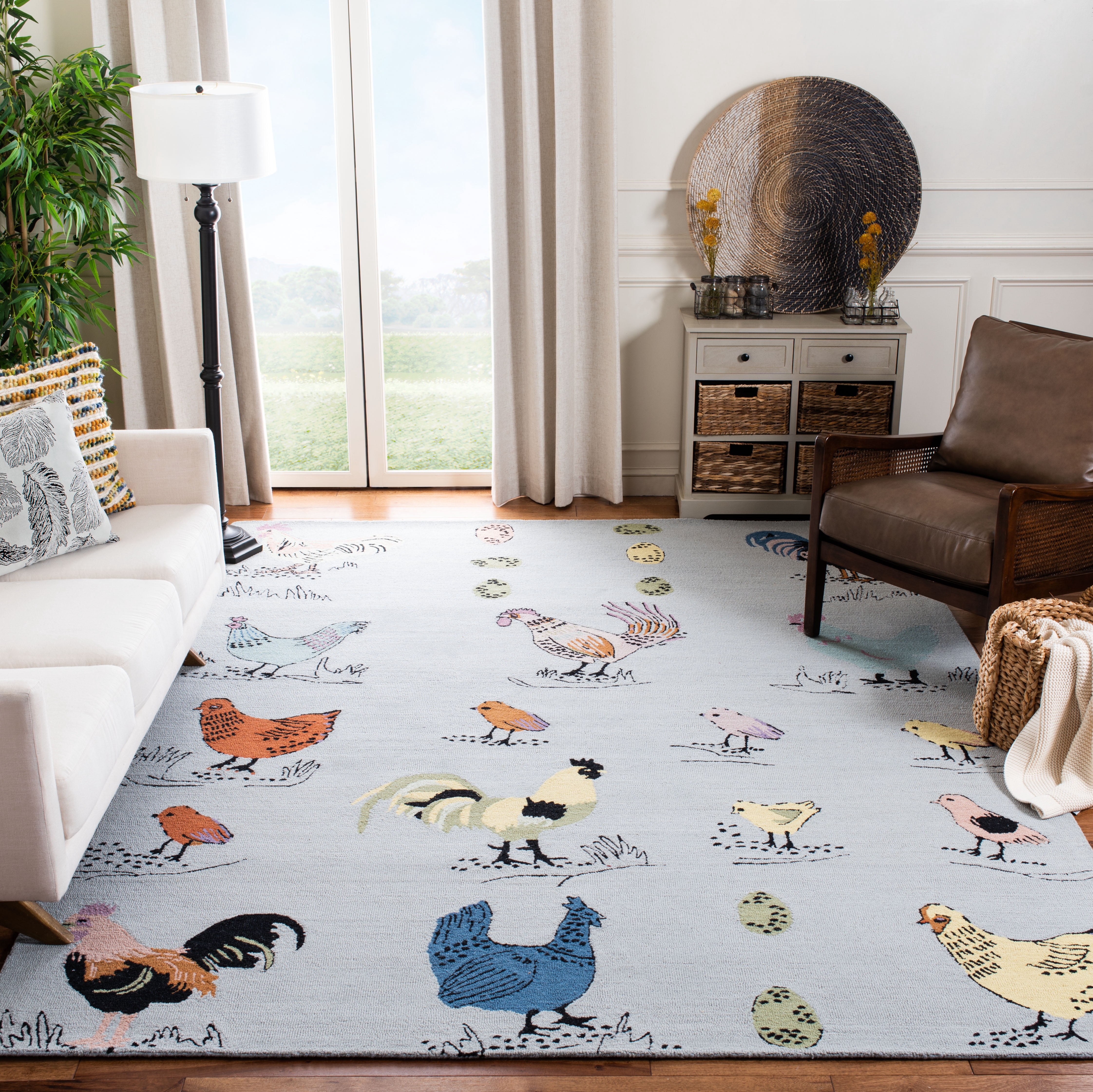 SAFAVIEH Novelty Gracelyn Novelty Area Rug, Blue/Yellow, 8' x 10'