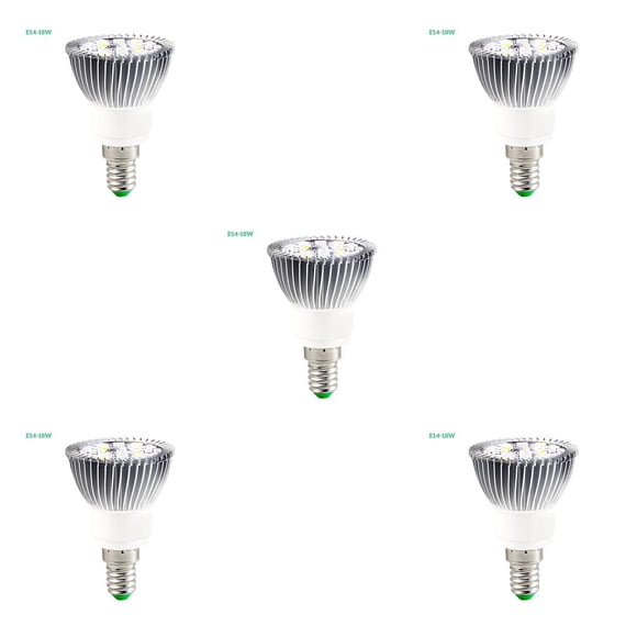 Naiovety Lámpara de cultivo de plantas de bombilla de luz LED para jardín de invernadero de plántulas de flores de interior, E14-18W Type1 NO1