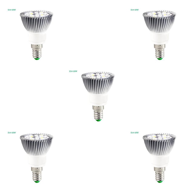 Naiovety Lámpara de cultivo de plantas de bombilla de luz LED para jardín de invernadero de plántulas de flores de interior, E14-18W Type1 NO1