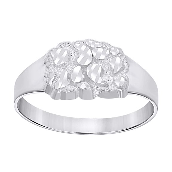 925 Sterling Silver Unisex Nugget Fashion Ring Size 11