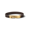 Bulova Men's Leather Bracelet in Gold-Tone Stainless Steel -7.5" J97B004M