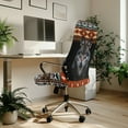 thumbnail image 3 of Renewold American Tribal Wolf Black Office Chair Cover Universal Stretch Desk Chair Cover with Elastic Bottom Removable Office Computer Chair Cover for Armrest Chairs Home Office Decor, S, 3 of 7