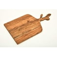 thumbnail image 4 of Aventura Design Organic Acacia kitchen Cutting Chopping Board Platter Wine Holder with Handles for Butcher Block Cheese and Vegetables Fruit & Salad (Horn Board 16"L x 9"W), 4 of 5