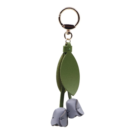 Elegant Holder Metal PU Leather Lightweight Floral Keychain For Purses Special Occasions