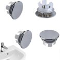 thumbnail image 1 of 4 Pack Sink Basin Overflow Trim Ring Solid Brass Bathroom Sink Trim Overflow Cover Insert In Hole Round Caps, Double Layer Copper Solid Chrome-Good-Yv, 1 of 5