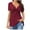 Wine, variant on Fanxing Women V-Neck Twist Front Tops Plus Size Knotted Tunics Blouse Elegant Short Sleeve Shirt Casual T-Shirt Solid Color Pullover Wine,XXXXXL Female