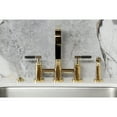 thumbnail image 3 of Kingston Brass KS8252CKLBS Kaiser Two-Handle 4-Hole Deck Mount Bridge Kitchen Faucet with Brass Side Sprayer in Polished Brass, 3 of 8