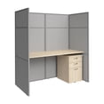 thumbnail image 1 of Easy Office Cubicle Desk with Drawers in Natural Elm - Engineered Wood, 1 of 8