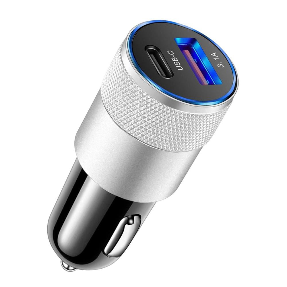Tohuu USB Car Charger Metal Car Cell Phone Charger 3.1A USBPD Vehicle Charging Supplies Cell