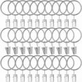 thumbnail image 2 of 40Pcs Silver Curtain Ring Clips Metal Drapery Rings 1.5 Inch Metal Circle Hanging Hook Iron Fits up to 1.1 Inch Rod Holder Accessories for Sliding Window Pinch Pleated Drapes Curtains Rods, 2 of 5