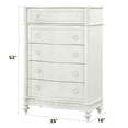 thumbnail image 3 of JERFIT 5-Drawer Ivory Chest Dresser with Bottom Shelf, French Country Bedroom Storage Organizer with Wood Turned Legs, 3 of 5