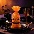 thumbnail image 4 of Halloween Treat Bags 50-Pack with Clear Cellophane Design, Candy and Cookie Packaging with Twist Ties, Party Favor Supplies for Gift Giving, 4 of 6