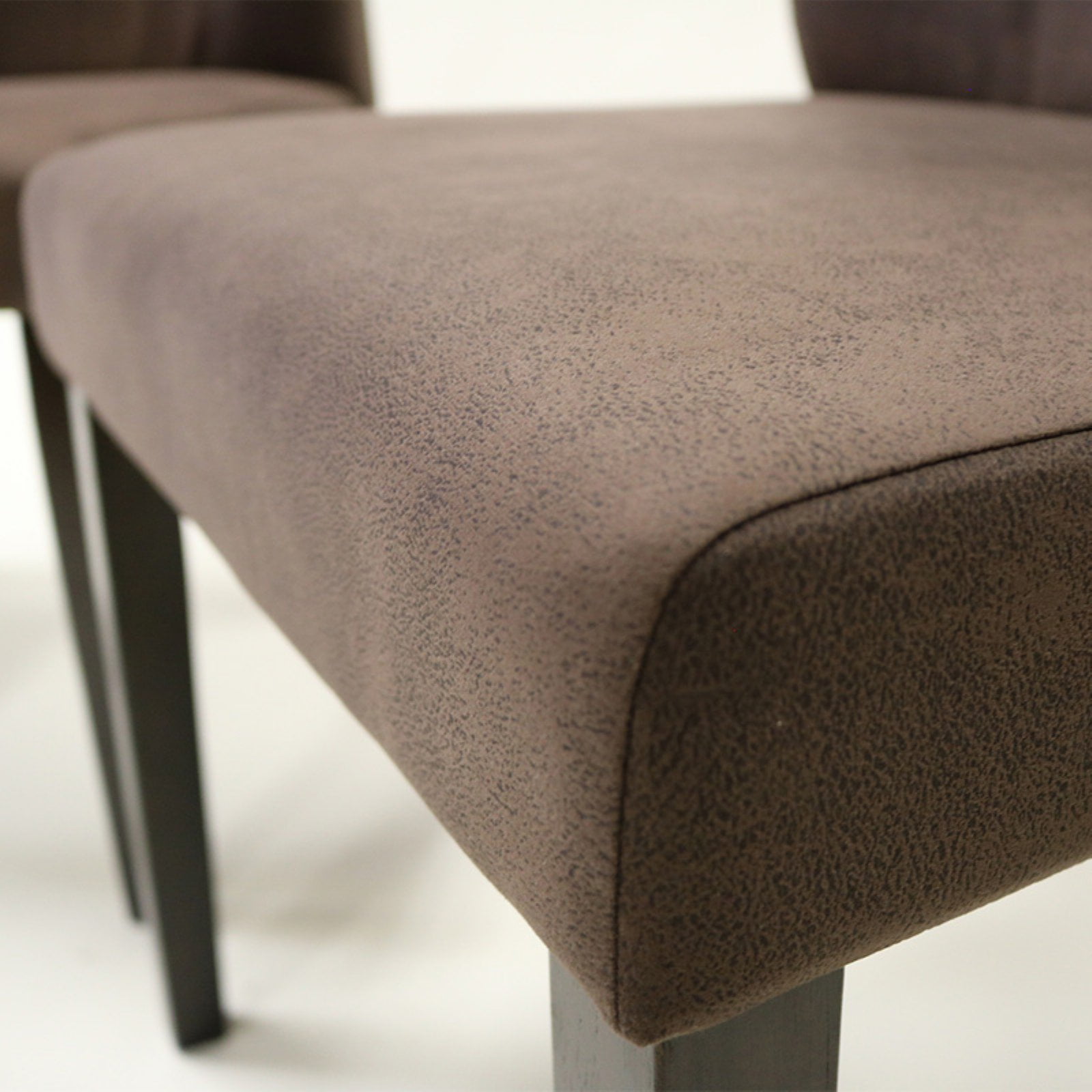 Warehouse of Tiffany Mario Curved Back Brown Fabric Dining Chair Set of 2